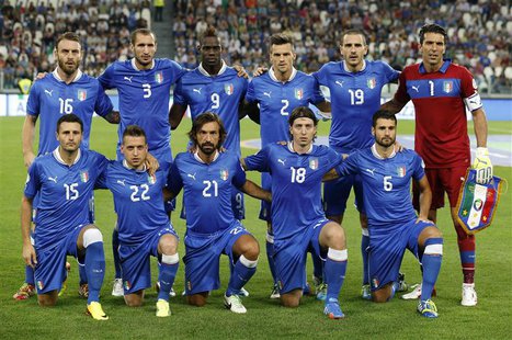 Italy's national soccer team pose before the start of their 2014 World Cup qualifying soccer match against Czech Republic at the Juventus st Italy's national soccer team pose before the start of their 2014 World Cup qualifying soccer match against Czech Republic at the Juventus st
