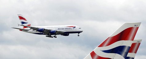 British Airways' new Airbus A380 comes in to land at Heathrow airport in London July 4, 2013. REUTERS/Paul Hackett British Airways' new Airbus A380 comes in to land at Heathrow airport in London July 4, 2013. REUTERS/Paul Hackett