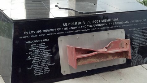 Downtown Green Bay's 9-11 Memorial (Photo by: WTAQ Reporter Jeff Flynt). Downtown Green Bay's 9-11 Memorial (Photo by: WTAQ Reporter Jeff Flynt).