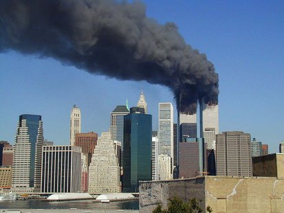 World Trade Center towers burning. This image was originally posted to Flickr by Lil' Mike at http://flickr.com/photos/99829373@N00/239262070. It was reviewed on 14 October 2010 by the FlickreviewR robot and was confirmed to be licensed under the terms of the cc-by-2.0. World Trade Center towers burning. This image was originally posted to Flickr by Lil' Mike at http://flickr.com/photos/99829373@N00/239262070. It was reviewed on 14 October 2010 by the FlickreviewR robot and was confirmed to be licensed under the terms of the cc-by-2.0.