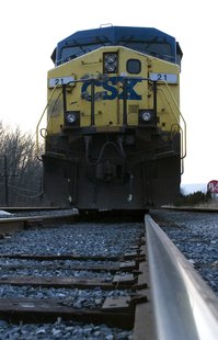 CSX train on tracks CSX train on tracks