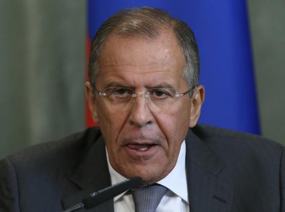 Russia's Foreign Minister Sergei Lavrov attends a press conference after a meeting with his Syrian counterpart Walid al-Moualem in Moscow, S Russia's Foreign Minister Sergei Lavrov attends a press conference after a meeting with his Syrian counterpart Walid al-Moualem in Moscow, S