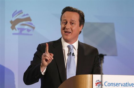 Britain's Prime Minister David Cameron speaks at the Conservative Party's annual Spring Forum, in central London March 16, 2013. REUTERS/Suz Britain's Prime Minister David Cameron speaks at the Conservative Party's annual Spring Forum, in central London March 16, 2013. REUTERS/Suz