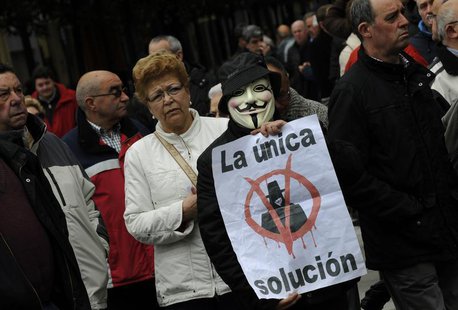 Protesters take part in a May Day demonstration in Gijon, northern Spain May 1, 2013. Workers hit by lower living standards and record high Protesters take part in a May Day demonstration in Gijon, northern Spain May 1, 2013. Workers hit by lower living standards and record high