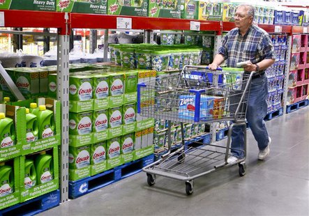 A customer shops along the cleaning product aisle at a Sam's Club store in Bentonville, Arkansas June 2, 2011. REUTERS/Sarah Conard A customer shops along the cleaning product aisle at a Sam's Club store in Bentonville, Arkansas June 2, 2011. REUTERS/Sarah Conard