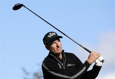 Jim Furyk hits from the eighth tee during the second round of the BMW Championship golf tournament at the Conway Farms Golf Club in Lake For Jim Furyk hits from the eighth tee during the second round of the BMW Championship golf tournament at the Conway Farms Golf Club in Lake For