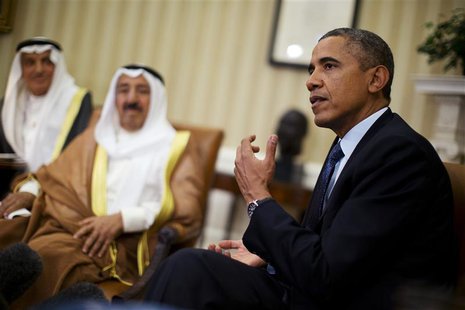 U.S. President Barack Obama meets Sheikh Sabah al-Ahmad al-Jaber al-Sabah, Kuwait's emir, in the Oval Office of the White House in Washingto U.S. President Barack Obama meets Sheikh Sabah al-Ahmad al-Jaber al-Sabah, Kuwait's emir, in the Oval Office of the White House in Washingto