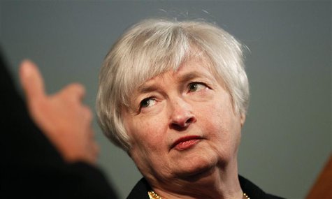 Janet Yellen, vice chair of the Board of Governors of the U.S. Federal Reserve System, is shown prior to addressing the University of Califo Janet Yellen, vice chair of the Board of Governors of the U.S. Federal Reserve System, is shown prior to addressing the University of Califo