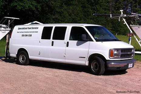 Van believed to be driven by James Anderson after a domestic disturbance in Kaukauna and Little Chute, Sept. 14, 2013. (Photo by: Kaukauna Police Department). Van believed to be driven by James Anderson after a domestic disturbance in Kaukauna and Little Chute, Sept. 14, 2013. (Photo by: Kaukauna Police Department).
