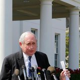 Chairman of Senate Armed Services Committee Carl Levin speaks to the press after meeting with U.S. President Obama and bipartisan Congressional leaders in the Cabinet Room at the White House in Washington while discussing a military response to Syria, September 3, 2013. (REUTERS/Larry Downing)
Chairman of Senate Armed Services Committee Carl Levin speaks to the press after meeting with U.S. President Obama and bipartisan Congressional leaders in the Cabinet Room at the White House in Washington while discussing a military response to Syria, September 3, 2013. (REUTERS/Larry Downing)