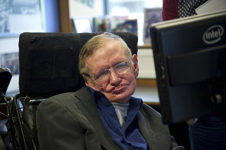 British physicist Stephen Hawking sits at his desk in the Applied Mathematics Department of Cambridge University August 30, 2012. REUTERS/Gu British physicist Stephen Hawking sits at his desk in the Applied Mathematics Department of Cambridge University August 30, 2012. REUTERS/Gu