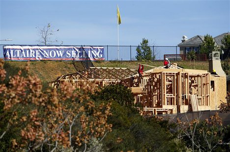 Workers build a new single-family home in San Marcos, California, January 30, 2013. REUTERS/Mike Blake Workers build a new single-family home in San Marcos, California, January 30, 2013. REUTERS/Mike Blake