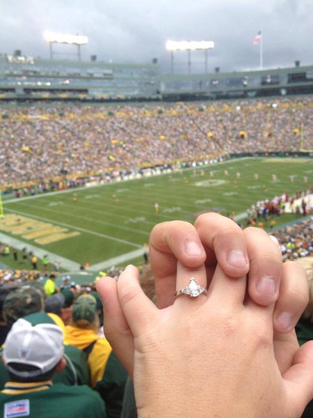 One of our staff members accepted a marriage proposal at the Washington game!