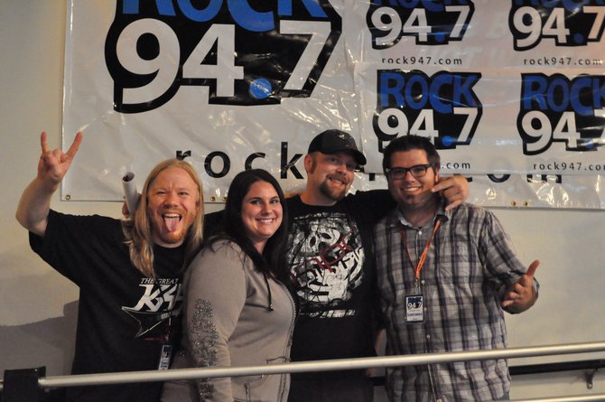 Rock 94.7's Ultimate Fan Tyler from Wisconsin Rapids with Terry Stevens and Lunchbox