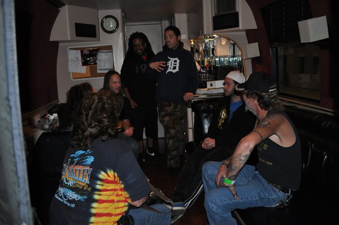 Listeners on the Nonpoint bus for a meet and greet