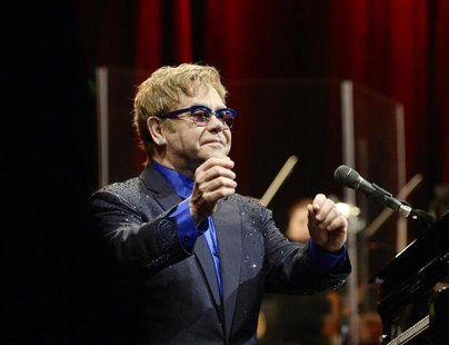 Musician Elton John performs songs off his new album "The Diving Board" with USC Thornton School of Music students in Los Angeles, Californi Musician Elton John performs songs off his new album "The Diving Board" with USC Thornton School of Music students in Los Angeles, Californi