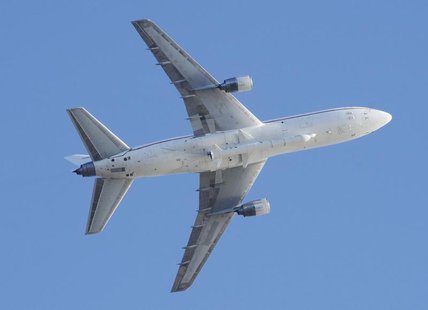 An Orbital Sciences L-1011 carrier aircraft takes off on a mission to launch NASA's IRIS spacecraft into low-Earth orbit from Vandenberg Air An Orbital Sciences L-1011 carrier aircraft takes off on a mission to launch NASA's IRIS spacecraft into low-Earth orbit from Vandenberg Air