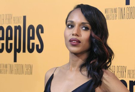 Actress Kerry Washington, one of the stars of the new film "Peeples", produced by Tyler Perry, arrives at the film's premiere in Hollywood M Actress Kerry Washington, one of the stars of the new film "Peeples", produced by Tyler Perry, arrives at the film's premiere in Hollywood M