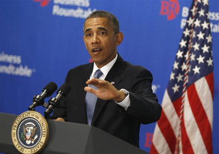U.S. President Barack Obama delivers remarks at a business roundtable with company CEOs in Washington, September 18, 2013. REUTERS/Jason Ree U.S. President Barack Obama delivers remarks at a business roundtable with company CEOs in Washington, September 18, 2013. REUTERS/Jason Ree