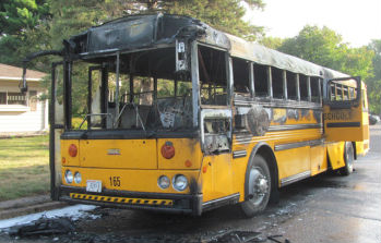 School bus fire School bus fire