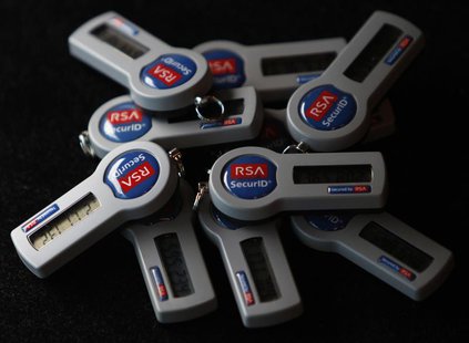 RSA SecureID electronic keys are pictured in a photo illustration taken in Singapore June 8, 2011. REUTERS/Michael Caronna RSA SecureID electronic keys are pictured in a photo illustration taken in Singapore June 8, 2011. REUTERS/Michael Caronna