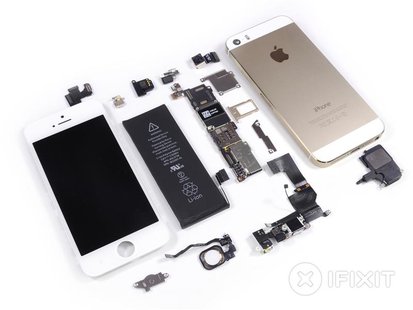 Handout image released by iFixit.com shows a disassembled Apple iPhone 5S handset during a product teardown in Melbourne, Australia Septembe Handout image released by iFixit.com shows a disassembled Apple iPhone 5S handset during a product teardown in Melbourne, Australia Septembe