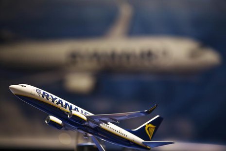 A model airplane rests on a table during an announcement of the commitment for Ryanair to purchase aircraft from Boeing, in New York March 1 A model airplane rests on a table during an announcement of the commitment for Ryanair to purchase aircraft from Boeing, in New York March 1