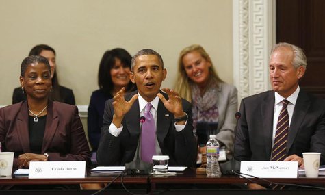 U.S. President Barack Obama (C) delivers remarks at a meeting of his Export Council in the Eisenhower Executive Office Building on the White U.S. President Barack Obama (C) delivers remarks at a meeting of his Export Council in the Eisenhower Executive Office Building on the White