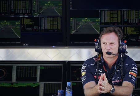 Red Bull Team Principal Christian Horner looks on during the second practice session of the Italian F1 Grand Prix at the Monza circuit Septe Red Bull Team Principal Christian Horner looks on during the second practice session of the Italian F1 Grand Prix at the Monza circuit Septe