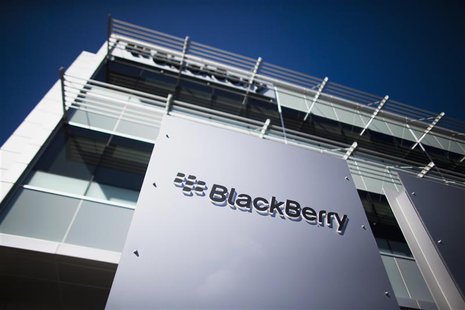 The company logo is seen at the Blackberry campus in Waterloo, September 23, 2013. REUTERS/Mark Blinch The company logo is seen at the Blackberry campus in Waterloo, September 23, 2013. REUTERS/Mark Blinch