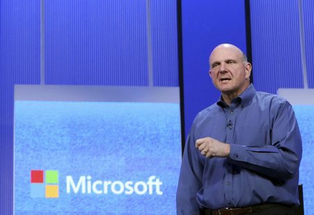 Microsoft CEO Steve Ballmer speaks during his keynote address at the Microsoft "Build" conference in San Francisco, California June 26, 2013 Microsoft CEO Steve Ballmer speaks during his keynote address at the Microsoft "Build" conference in San Francisco, California June 26, 2013