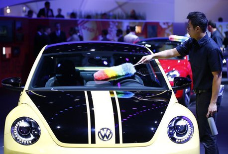 A Volkswagen Beetle GSR is pictured during a media preview day at the Frankfurt Motor Show (IAA) September 10, 2013. REUTERS/Pawel Kopczynsk A Volkswagen Beetle GSR is pictured during a media preview day at the Frankfurt Motor Show (IAA) September 10, 2013. REUTERS/Pawel Kopczynsk