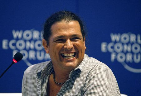 Colombian singer Carlos Vives laughs during the Music For Social Change forum at the World Economic Forum on Latin America in Cartagena Apri Colombian singer Carlos Vives laughs during the Music For Social Change forum at the World Economic Forum on Latin America in Cartagena Apri