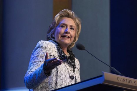 Former U.S. Secretary of State and former first lady Hillary Clinton speaks during a Clinton Global Initiative (CGI) conference in New York Former U.S. Secretary of State and former first lady Hillary Clinton speaks during a Clinton Global Initiative (CGI) conference in New York