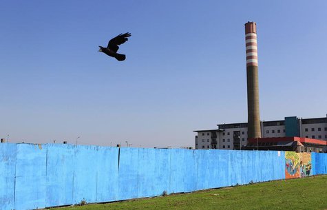 Blue hoarding hides an incomplete building project in North Dublin May 31, 2012. REUTERS/Cathal McNaughton Blue hoarding hides an incomplete building project in North Dublin May 31, 2012. REUTERS/Cathal McNaughton