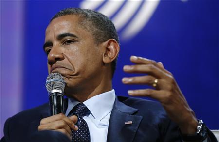U.S. President Barack Obama discusses healthcare reform at the Clinton Global Initiative in New York September 24, 2013.
Credit: Reuters/Kevin Lamarque U.S. President Barack Obama discusses healthcare reform at the Clinton Global Initiative in New York September 24, 2013.
Credit: Reuters/Kevin Lamarque