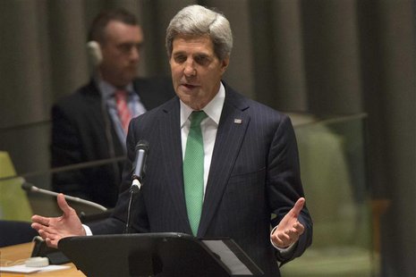 U.S. Secretary of State John Kerry speaks during the Millennium Development Goals event on the sidelines of the United Nations General Assem U.S. Secretary of State John Kerry speaks during the Millennium Development Goals event on the sidelines of the United Nations General Assem