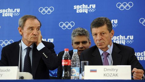 Jean-Claude Killy (L), head of the IOC Coordination Commission to monitor progress for the Sochi 2014 Winter Olympics, and Russia's Deputy P Jean-Claude Killy (L), head of the IOC Coordination Commission to monitor progress for the Sochi 2014 Winter Olympics, and Russia's Deputy P