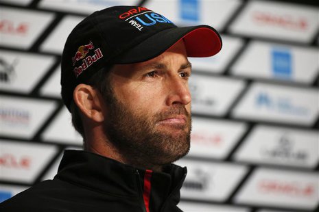 Oracle Team USA tactician Ben Ainslie speaks to members of the media after winning Race 18 of the 34th America's Cup yacht sailing race agai Oracle Team USA tactician Ben Ainslie speaks to members of the media after winning Race 18 of the 34th America's Cup yacht sailing race agai
