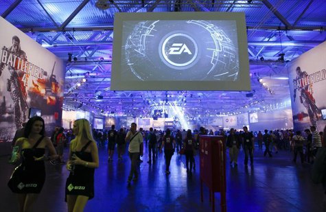 An overview shows the Electronic Arts EA exhibition stand during the Gamescom 2013 fair in Cologne August 21, 2013. REUTERS/Ina Fassbender An overview shows the Electronic Arts EA exhibition stand during the Gamescom 2013 fair in Cologne August 21, 2013. REUTERS/Ina Fassbender
