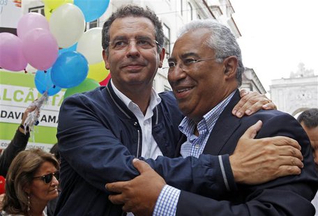 Portuguese Socialist Party general secretary and main opposition leader Antonio Jose Seguro (L) embraces Lisbon mayoral candidate Antonio Co Portuguese Socialist Party general secretary and main opposition leader Antonio Jose Seguro (L) embraces Lisbon mayoral candidate Antonio Co
