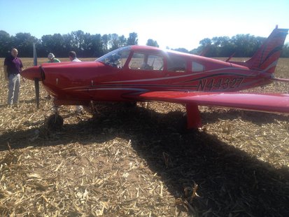 1974 Piper Arrow sets down in southern Vigo County field 1974 Piper Arrow sets down in southern Vigo County field