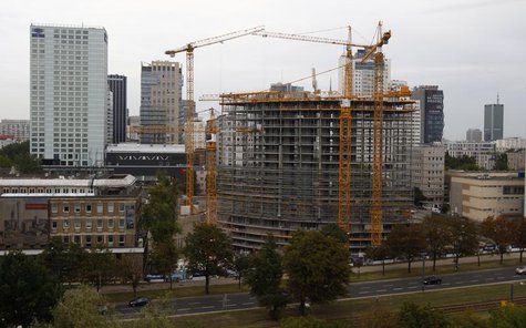 A general view of the construction site of the Warsaw Spire office skyscraper is pictured in Warsaw August 19, 2013. REUTERS/Kacper Pempel A general view of the construction site of the Warsaw Spire office skyscraper is pictured in Warsaw August 19, 2013. REUTERS/Kacper Pempel