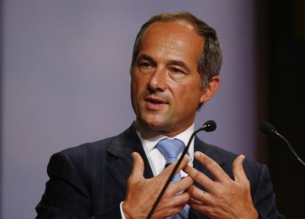French bank Societe Generale Chairman and Chief Executive Officer Frederic Oudea speaks during the annual meeting of the German business new French bank Societe Generale Chairman and Chief Executive Officer Frederic Oudea speaks during the annual meeting of the German business new