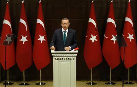 Turkish Prime Minister Tayyip Erdogan addresses the media in Ankara September 30, 2013. REUTERS/Umit Bektas Turkish Prime Minister Tayyip Erdogan addresses the media in Ankara September 30, 2013. REUTERS/Umit Bektas