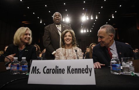 Caroline Kennedy (C), daughter of former U.S. President John F. Kennedy, prepares to testify at her U.S. Senate Foreign Relations Committee Caroline Kennedy (C), daughter of former U.S. President John F. Kennedy, prepares to testify at her U.S. Senate Foreign Relations Committee