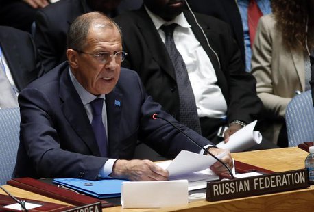 Russian Foreign Minister Sergei Lavrov speaks to the United Nations Security Council after it unanimously voted in favor of a resolution era Russian Foreign Minister Sergei Lavrov speaks to the United Nations Security Council after it unanimously voted in favor of a resolution era