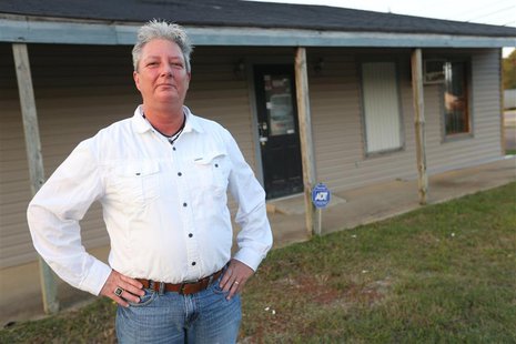 Pat "P.J." Newton stands in front of the building she is leasing in Shannon, Mississippi September 30, 2012. REUTERS/Lauren Wood Pat "P.J." Newton stands in front of the building she is leasing in Shannon, Mississippi September 30, 2012. REUTERS/Lauren Wood
