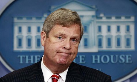 U.S. Agriculture Secretary Tom Vilsack listens to a question during a press briefing about the drought in the midwest at the White House in U.S. Agriculture Secretary Tom Vilsack listens to a question during a press briefing about the drought in the midwest at the White House in
