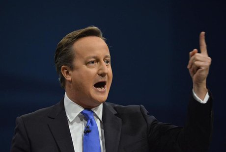 Britain's Prime Minister David Cameron delivers his keynote address to the Conservative Party annual conference in Manchester, northern Engl Britain's Prime Minister David Cameron delivers his keynote address to the Conservative Party annual conference in Manchester, northern Engl